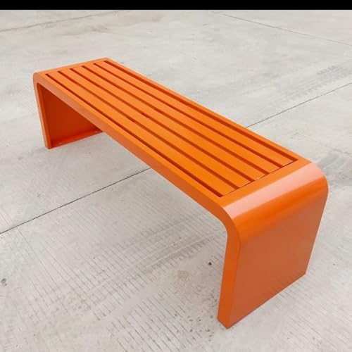 Gartenbank für den Außenbereich, robustes Stahlgestell, witterungsbeständig, rückenfreies Design, unterstützt bis zu 400 kg, ideal für Veranda, Park und Hof von Generisch