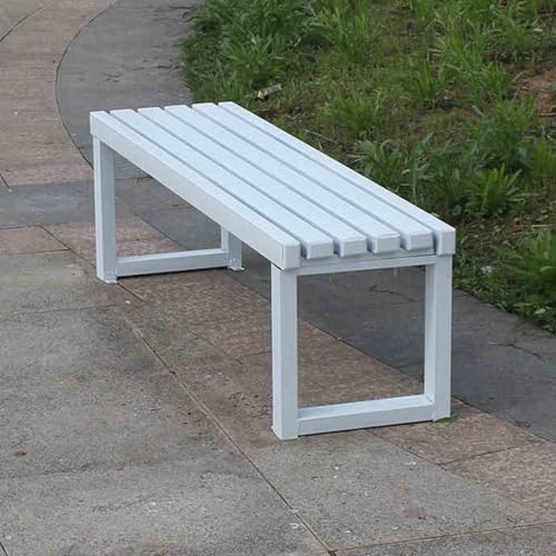 Gartenbank für den Außenbereich, wetterfestes rückenfreies Design für Terrasse, Veranda, Hof, unterstützt bis zu 408 kg von Generisch