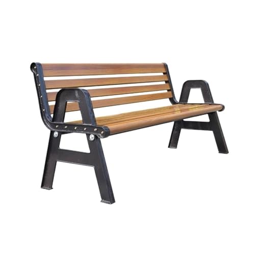 Gartenbank für den Außenbereich mit Rückenlehne, robuster Stuhl aus Gusseisen, für Freizeit, Sitzgelegenheit, kleine Gartenmöbel für Terrasse und Hof von Generisch