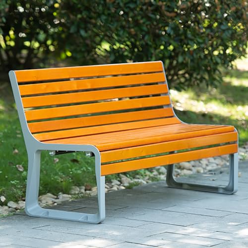 Gartenbank für den Außenbereich mit rostbeständigem Metallrahmen, 400 kg Tragkraft für Terrasse, Hof, Veranda und Deck von Generisch