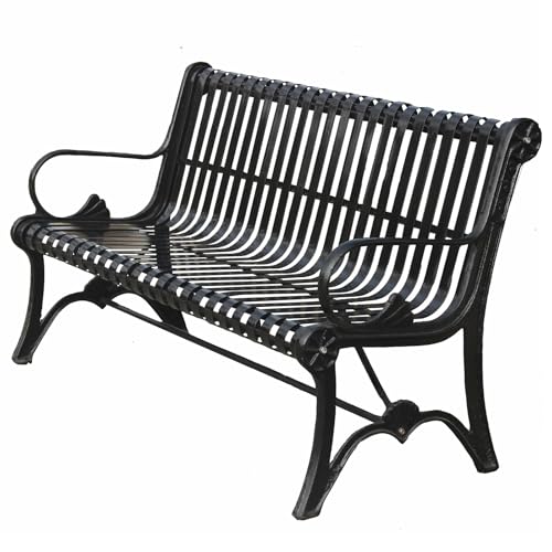 Gartenbank mit Rückenlehne, Metall, hohles Design für Hof, Veranda und Park, 150 x 67 x 83 cm, stilvolle und langlebige Möbel von Generisch