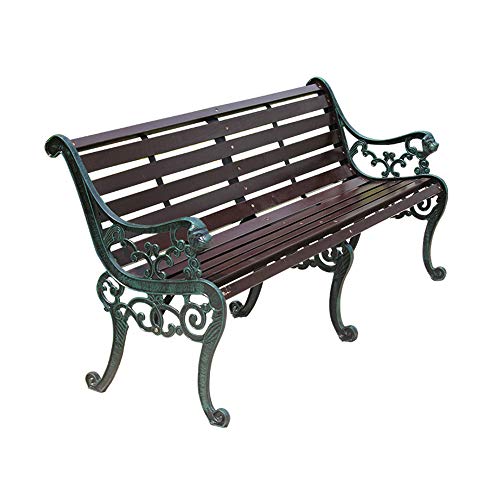 Gartenbank mit Rückenlehne und Armlehne, langlebiges korrosionsbeständiges und sonnenfestes Design, perfekt für Sitzgelegenheiten im Freien, Garten, Veranda oder Balkon von Generisch