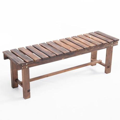 Gartenbank wetterfest Holzbank 2-Sitzer 150kg Belastbar Balkonbank ohne Rückenlehne,Sitzbank klassisch für Garten,Terrasse,Retro-Stil Parkbank(90 cm/35.4 in) von Generisch