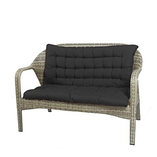 Gartenbankauflage mit Rückenlehne, dickes Ersatzpolster für Terrassensofa, Bänder inklusive, ideal für Schaukelstuhl, 100 x 100 x 8 cm von Generisch