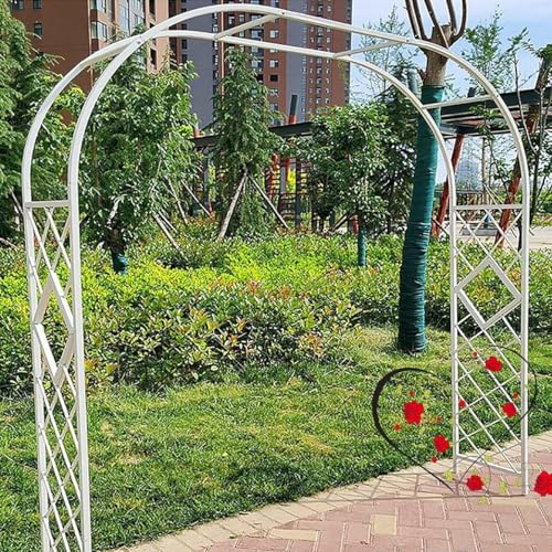 Gartenbogen, Metall-Gartenspalier, Gartenlaube für Kletterpflanzen, Metall-Rosenbogen, Hochzeitsbogen, Laube für Rasen, Party, Hinterhof-Dekoration (weiß, B 28 x H 20 m) von Generisch