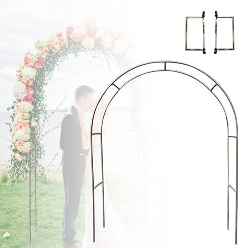 Gartenbogen 230/240cm für Rosen, Metall Gebogene Gartenlaube Rankhilfe Romantische Outdoor Pergola Dekorative Pflanzenstütze 3x2.4m (9.8x7.9ft) von Generisch