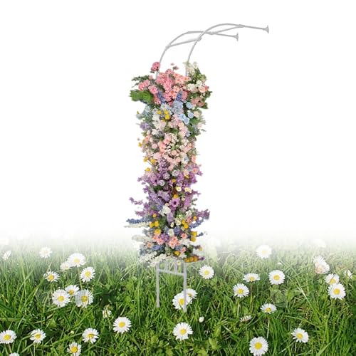 Gartenbogen Kletterpflanzen Metall Pergola Perfekt für Hochzeit Zäune Outdoor Dekor (Weiß, B300 x H240cm) von Generisch