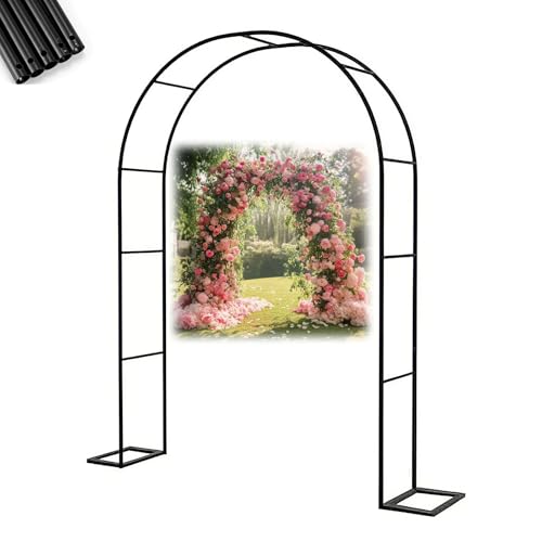 Gartenbogen Metall Pergola Breiten 80-400cm Outdoor Pflanzenstütze Kletterpflanzenhalter Hochzeit Deko (L280xH250cm) von Generisch