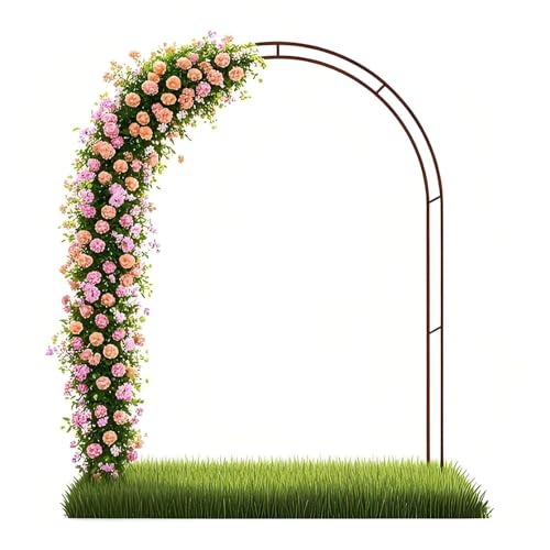 Gartenbogen Metall Rostfrei Pergola Stabile Gartenlaube Weiß Hochzeitsbogen Dekorationen für Kletterpflanzen Outdoor Weinrebe Rankgitter 1,4m x 2,4m oder 2,3m x 2,0m von Generisch
