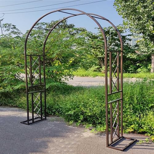 Gartenbogen Metall Torbogen Wetterfest Rosenbogen Rankhilfe Rankgitter Rosengestell Rankbogen Für Rankpflanzen, Rasen, Gartendekoration Breite (Brown,140x230x40cm) von Generisch