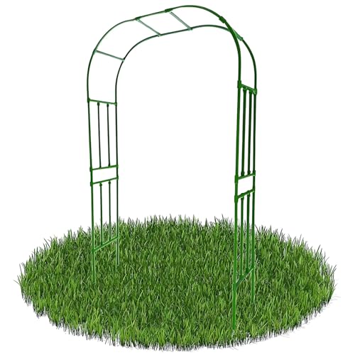 Gartenbogen Outdoor Stahldorn Metall Rankhilfe für Kletterpflanzen, 240 cm hoch, stabile Pergola für Rasen und Hochzeitsdekoration von Generisch