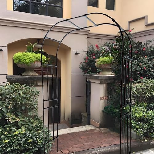Gartenbogen Pergola aus Metall für Kletterpflanzen Outdoor Zeremonie Bogen - Schwarz 240.0 cm H Gartenbogen Pergola aus Metall für Kletterpflanzen Outdoor Zeremonie Bogen - Schwarz 240.0 cm H von Generisch