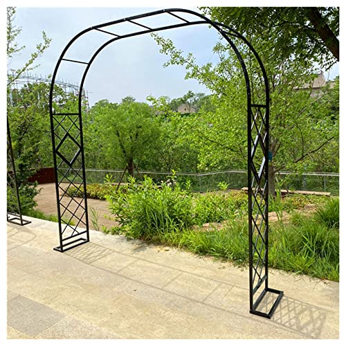 Gartenbogen Rankhilfe Rankhilfe für Kletterpflanzen Stabile Metallrosenstützsäule Rostbeständig Gartenbogen Gartenlaube Verstellbar Breite 140-380cm Schwarz (Größe:W200) von Generisch