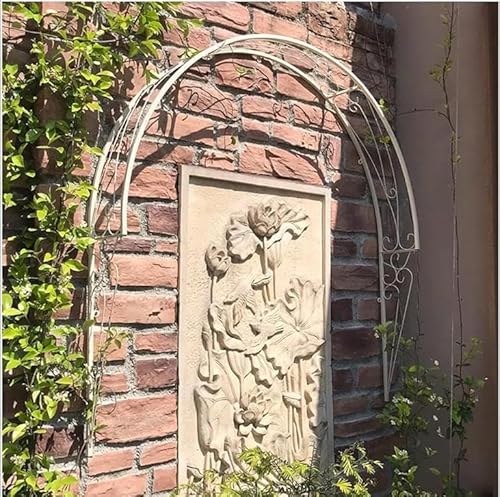 Gartenbogen Rankhilfe für Kletterpflanzen Rosenreben Wandmontage Halbrund Rosenbogen Metall Gartenlaube Pergola Torbogen für Fenster Türen Eingänge von Generisch
