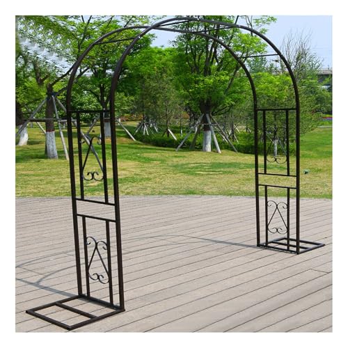 Gartenbogen-Spalier for Kletterpflanzen, dekorativer Stützrahmen for Pergola-Spalier mit Blumenmuster im Freien, for die Rasenterrasse im Hinterhof(Brass,3.4x2.3x0.4m) von Generisch
