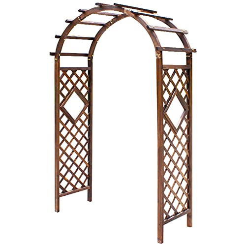 Gartenbogen aus Holz für Kletterpflanzen witterungsbeständig Rankgitter Deko Pergola Bögen Pflanzenstütze erhältlich in den Größen 120x215cm & 140x225cm von Generisch