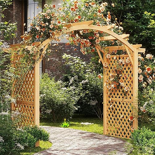 Gartenbogen aus Holz mit karbonisierter Spalierlaube für Kletterpflanzen – Pflanzenständer für den Außenbereich für Gartendekoration Gartenbogen aus Holz mit karbonisierter Spalierlaube für Kletterpflanzen – Pflanzenständer für den Außenbereich für Gartendekoration von Generisch