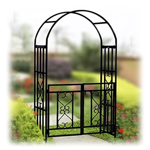 Gartenbogen aus Metall mit Doppeltor Outdoor Pergola Laube für Hinterhof Terrasse Perfekte Unterstützung für Kletterpflanzen Einfache Montage von Generisch