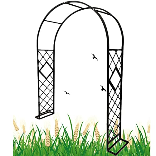 Gartenbogen für Kletterpflanzen, Metallrosenspalier für Terrasse & Terrasse, stabile Hochzeitsdekoration, 300 x 230 cm, schwarze Gartenlaube für Zeremonien und Veranstaltungen im Freien von Generisch