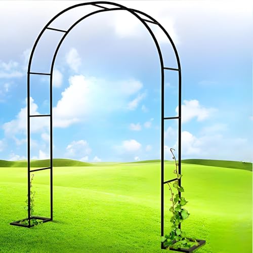 Gartenbogen für Kletterpflanzen Metall Stabiler Rosenbogen 0,8-3,5 m H Hochzeitsbögen Outdoor Gartenlaube (Schwarz 180 cm B x 220 cm H) von Generisch