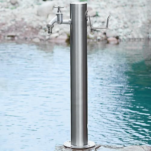 Gartenbrunnen aus Edelstahl mit Messinghahn, langlebiger Bodenmontierter Hydrant für Hinterhofbewässerung und Dekoration Gartenbrunnen aus Edelstahl mit Messinghahn, langlebiger Bodenmontierter Hydrant für Hinterhofbewässerung und Dekoration von Generisch