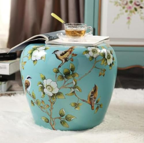 Gartenhocker Keramik - Beistelltisch mit Blumen- & Vogel-Design, Schuhwechselbank im chinesischen Stil, dekorativ für Innen- und Außenbereich, Frisierhocker Gartenhocker Keramik - Beistelltisch mit Blumen- & Vogel-Design, Schuhwechselbank im chinesischen Stil, dekorativ für Innen- und Außenbereich, Frisierhocker von Generisch