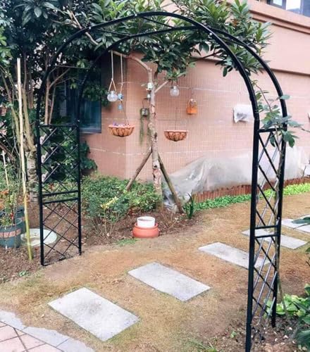 Gartenlaube Bogen Metall Eisen Rankgitter Kletterrose Torbogen Outdoor Gartendeko Pergola rostfrei von Generisch