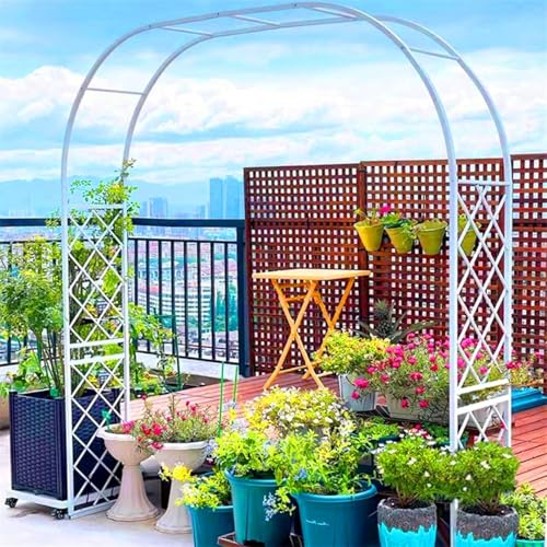 Gartenlaube Bogen Metall Eisen Rankgitter Kletterrose Torbogen Outdoor Gartendeko Pergola rostfrei von Generisch