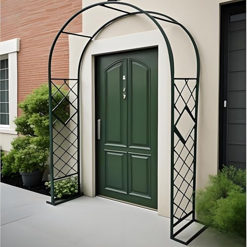 Gartenlaube aus Metall, Rankhilfe für Kletterpflanzen, Hochzeitsbogen für Zeremonie, schwarze Pergola für Hinterhof und Terrasse von Generisch