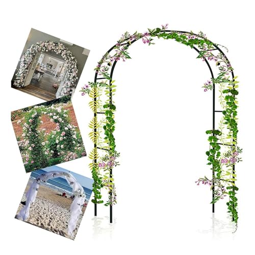 Gartenlaube aus Metall – Stahlrahmenstütze für Kletterpflanzen und Gartendekoration, langlebiges Rohrdesign für verbesserte Stabilität von Generisch