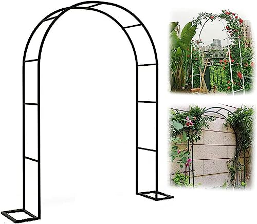 Gartenlaube aus Stahl, wetterbeständiges Metallspalier für Kletterpflanzen, freistehende Pergola in Schwarz, Größen 1,2 m bis 3,5 m breit, 2,4 m x 2,2 m hoch Gartenlaube aus Stahl, wetterbeständiges Metallspalier für Kletterpflanzen, freistehende Pergola in Schwarz, Größen 1,2 m bis 3,5 m breit, 2,4 m x 2,2 m hoch von Generisch