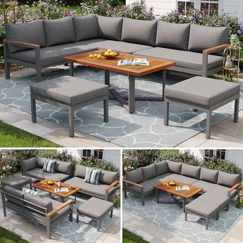 Gartenlounge-Set für 7-8 Personen, Gartenmöbel, Gartenmöbel Set für Garten, Balkon, Terrasse, wetterfest Sitzgruppe Essgruppe, Moderne Gartengarnitur von Generisch