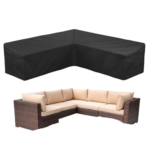 Gartenmöbel Abdeckung Winterfest L/V-Form,Wasserdicht Schutzhülle für Loungemöbel L-Form,210D Oxford Staubdicht Abdeckplane für Gartenmöbel Ecksofa Outdoor(Size:V Shape:300 * 300 * 98cm,Color:Black) Gartenmöbel Abdeckung Winterfest L/V-Form,Wasserdicht Schutzhülle für Loungemöbel L-Form,210D Oxford Staubdicht Abdeckplane für Gartenmöbel Ecksofa Outdoor(Size:V Shape:300 * 300 * 98cm,Color:Black) von Generisch
