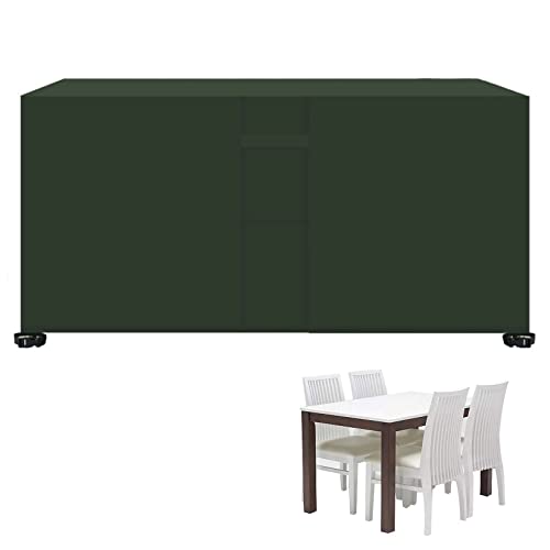 Gartenmöbelabdeckung, wasserdicht, 420D-Oxford-Gewebe, für rechteckiges Gartentisch-Set mit verdickten Griffen, von Generisch