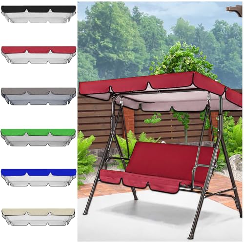 Gartenschaukel Baldachin Ersatz für 2-3 Sitzer, Sonnenschutz Abdeckung für Terrasse Outdoor Hängematte, langlebige wasserdichte Überdachung Abdeckung von Generisch