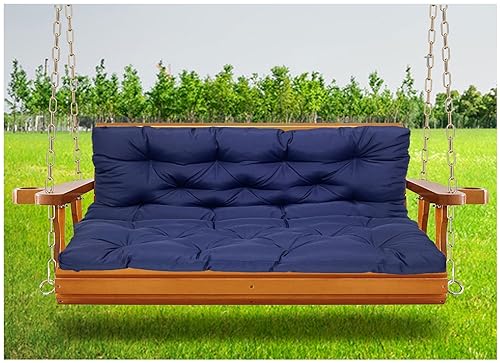 Gartenschaukel Stuhlkissen für 2 oder 3 Personen Bank, wasserdichte Ersatzkissen mit Rückenlehne für Terrasse und Outdoor-Möbel von Generisch