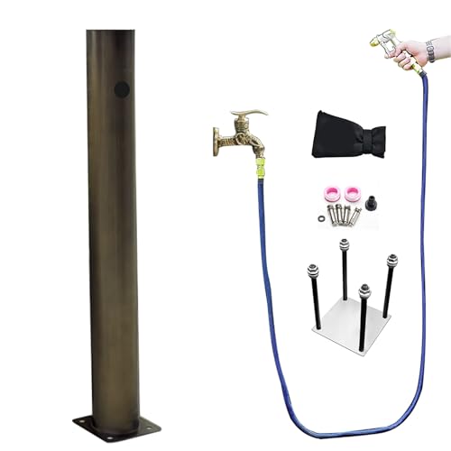 Gartenschlauchhalter aus Edelstahl mit Wasserhahn, vertikales Design für Outdoor-Gartendekoration, Frostschutz, freistehend Gartenschlauchhalter aus Edelstahl mit Wasserhahn, vertikales Design für Outdoor-Gartendekoration, Frostschutz, freistehend von Generisch