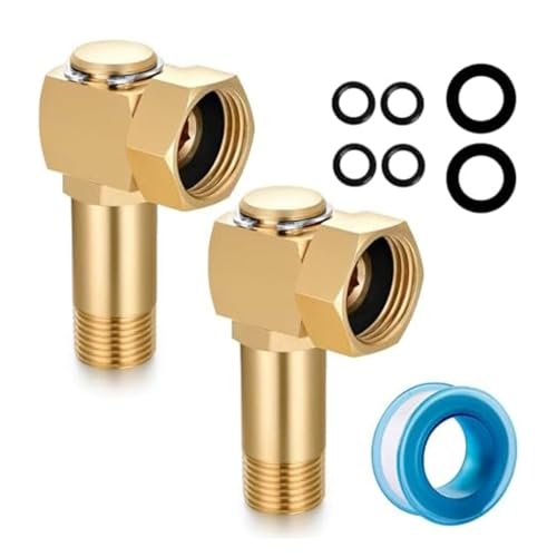 Gartenschlauchtrommel-Anschluss, Drehbarer Winkeladapter, 3/4 Zoll GHT Auf 1/2 NPT-Stecker Mit Zusätzlichen Unterlegscheiben Und Dichtungsband(2PCS) von Generisch
