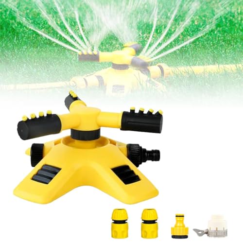 Gartensprinkler für Rasen, Gartensprinkler Drehbarer Rasenwassersprinkler Einstellbar 360 Grad Automatisch 3 Arme Bewässerung Bewässerungssystem für Garten Bauernhof Gartensprinkler für Rasen, Gartensprinkler Drehbarer Rasenwassersprinkler Einstellbar 360 Grad Automatisch 3 Arme Bewässerung Bewässerungssystem für Garten Bauernhof von Generisch