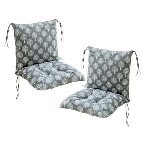 Gartenstuhlkissen 40x80 cm 2er Set mit Rücksitz-Rückenlehne Kissen - Abnehmbare, Gurte, Niedrige Rückenlehne Design - Outdoor Stuhlkissen für Komfort und Unterstützung von Generisch