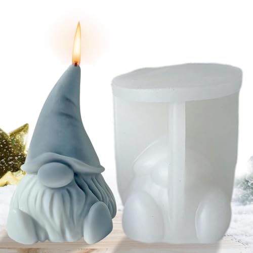 Gartenzwerg Silikonform - Epoxid Gartenzwerg Gips Silikonform | Wiederverwendbares Zubehör Für Epoxy Handwerk Haus Halloween Fest Kinder Kerzen Familienprojekte von Generisch
