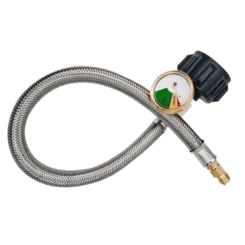 Gasschlauch mit Manometer - Manometer zur Drucküberwachung für Gasschlauch | 38 cm Leckschutz Einfache Montage Für Outdoor Abenteuer Gasschlauch mit Manometer - Manometer zur Drucküberwachung für Gasschlauch | 38 cm Leckschutz Einfache Montage Für Outdoor Abenteuer von Generisch