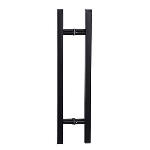 Gate Hardware Türgriff aus gehärtetem Glas, schwarzer Vierkantrohrgriff, langlebiger Edelstahl, Schiebetürgriff, einfach zu installieren, 7 Größen (600 x 400 mm) von Generisch