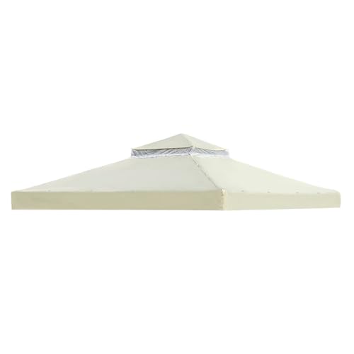Gazebo Ersatzdach - Pavillon Ersatztuch 3x3 Meter | wasserdichte Dachabdeckung für Gartenpavillon Terrasse Outdoor | UV-Schutz Doppeldach aus Polyester für Grillplatz Sonnenschutz von Generisch