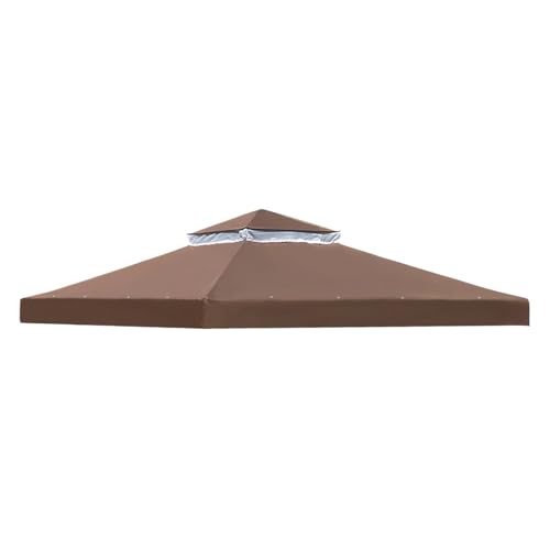 Gazebo Ersatzdach - Pavillon Ersatztuch 3x3 Meter | wasserdichte Dachabdeckung für Gartenpavillon Terrasse Outdoor | UV-Schutz Doppeldach aus Polyester für Grillplatz Sonnenschutz von Generisch