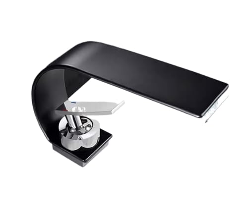 Gebogene weiße Küchenspüle Wasserhahn CreativeHot & Cold Mixer Edelstahl Badezimmer WC Wasserhahn Modern Waschbecken Wasserhahn (Silber) von Generisch