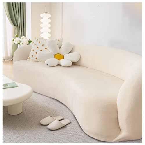 Gebogener Sofabezug, Stretch-Samt-Schonbezug für modulare Sofas, anpassbare Größe (Beige, L 190–230 cm) – dicker, langlebiger Schutz für Ihre Möbel von Generisch