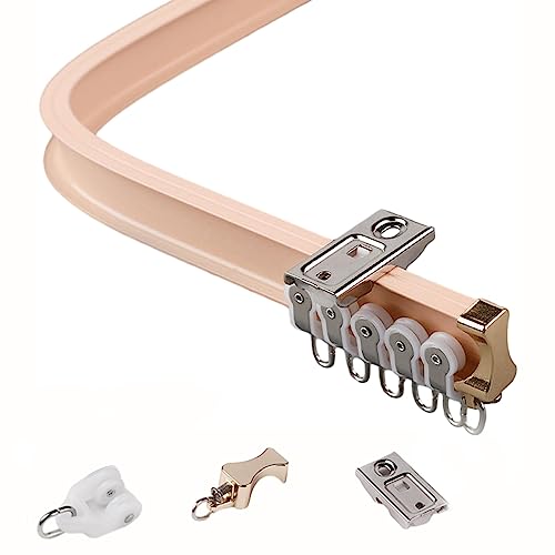 Gebogenes Deckenvorhangschienensystem – Flexible rosa Stange für Wohnmobil, Raumteiler & Duschvorhänge – einfache Installation, langlebig, perfekt für stilvolle Räume von Generisch