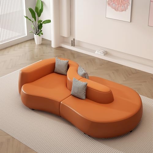 Gebogenes Sofa mit Rückenlehne, haustierfreundliche Couch for Spielzimmer, Empfangsräume, Bekleidungsgeschäfte, Bibliotheken, Sitzen oder Liegen, beidseitig erhältlich von Generisch