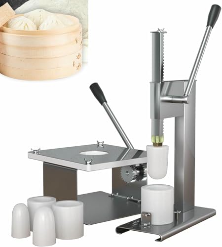 Gedämpfter Brötchenformer mit 3 Formen, manuelle Teigpresse für hausgemachte Brötchen, Knödel und Sahnebrötchen, Edelstahl-Design von Generisch